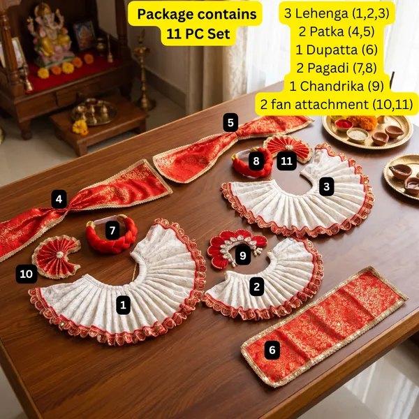 Jagannath_Ji_Family_Festive_Special_Red_White_Dress_|_Poshak_Set