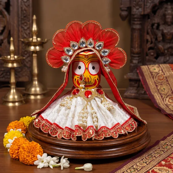 Jagannath_Ji_Family_Festive_Special_Red_White_Dress_|_Poshak_Set