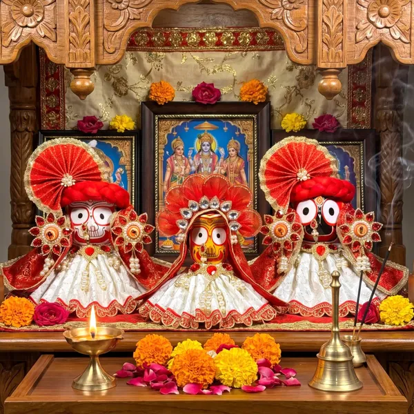 Jagannath_Ji_Family_Festive_Special_Red_White_Dress_|_Poshak_Set