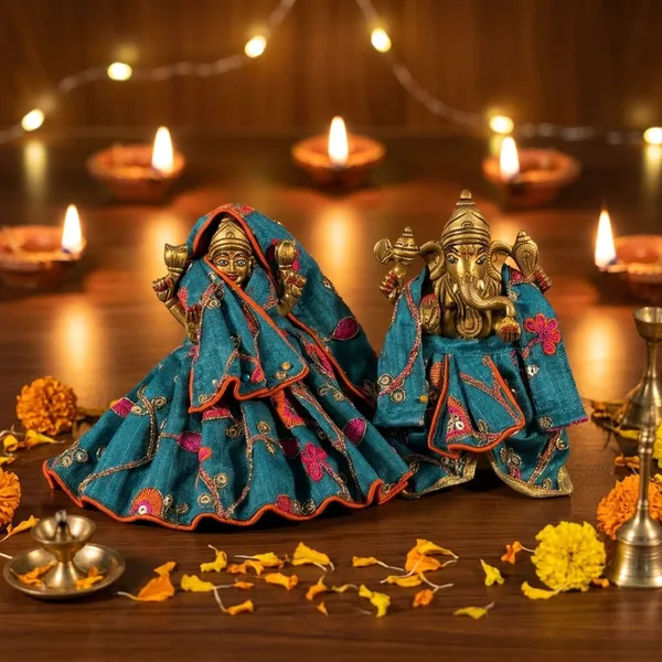 Teal_Lakshmi_Ganesh_Ji_Poshak