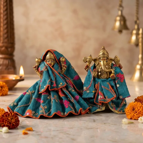 Teal_Lakshmi_Ganesh_Ji_Poshak