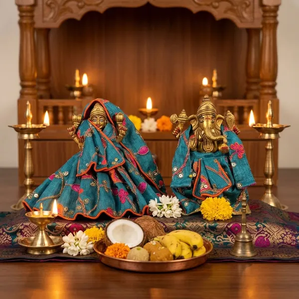 Teal_Lakshmi_Ganesh_Ji_Poshak