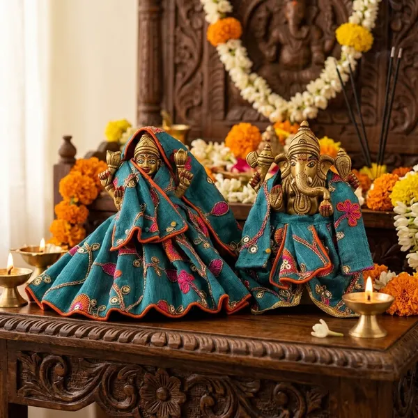 Teal_Lakshmi_Ganesh_Ji_Poshak