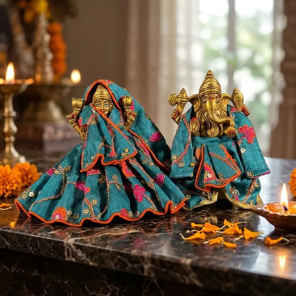Teal_Lakshmi_Ganesh_Ji_Poshak