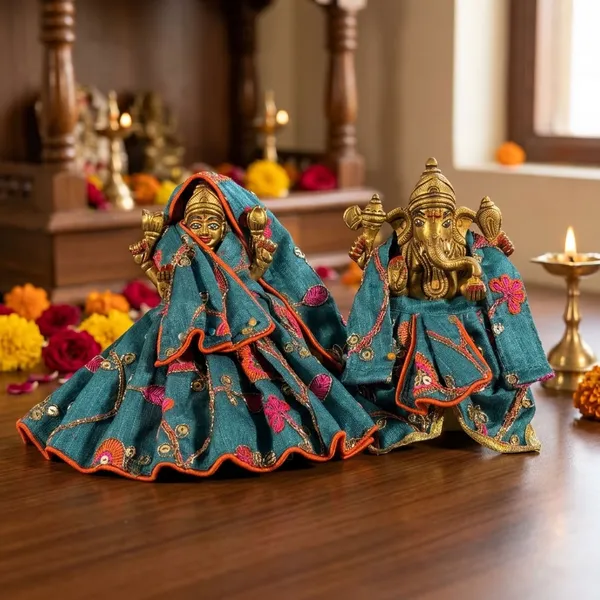 Teal_Lakshmi_Ganesh_Ji_Poshak