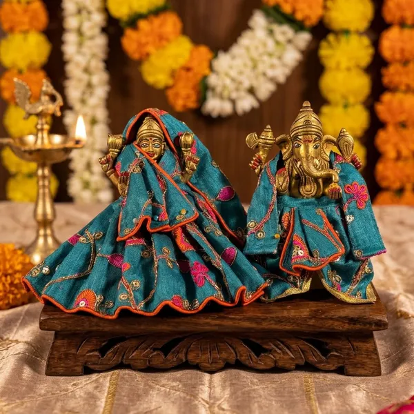 Teal_Lakshmi_Ganesh_Ji_Poshak