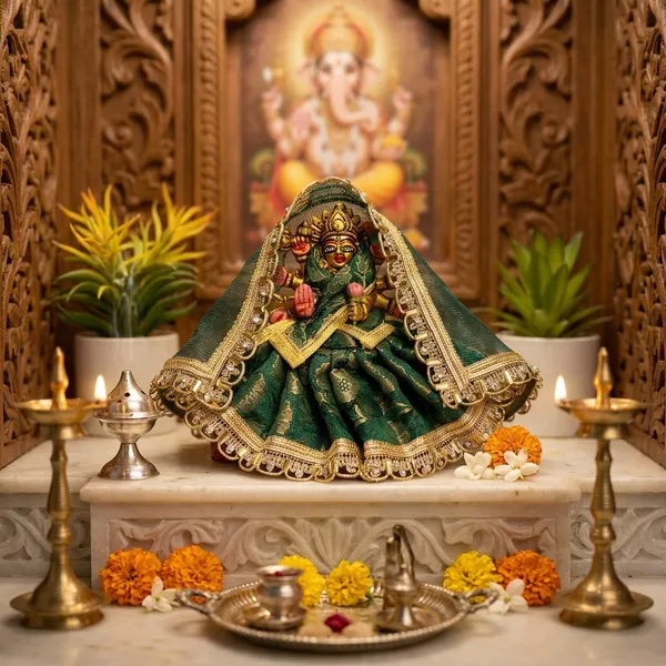 Mata_Rani_Dress_Green_Vanrajya_Poshak