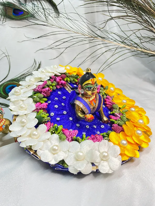 Laddu_Gopal_Royal_Blue_Dress_With_Pagdi