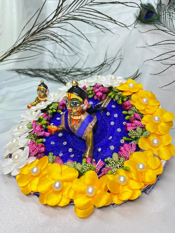 Laddu_Gopal_Royal_Blue_Dress_With_Pagdi