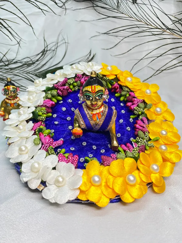 Laddu_Gopal_Royal_Blue_Dress_With_Pagdi