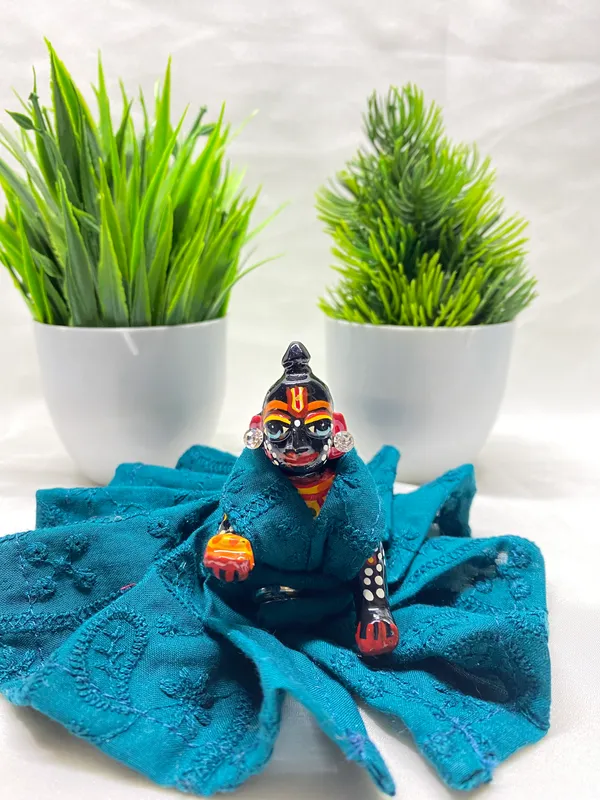 Laddu_Gopal_Blue_Chikankari_Cotton_Dress