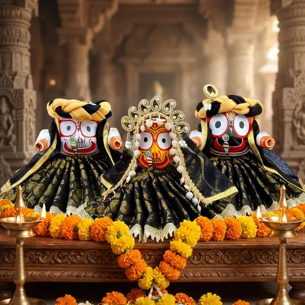 Jagannath_Family_Black_Gold_Brocade_10_pc_Dress_Set