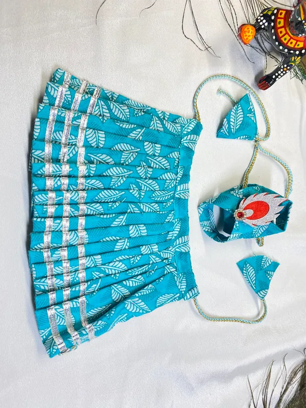 Laddu_Gopal_Aqua_Leaf__Dress_With__Pagdi