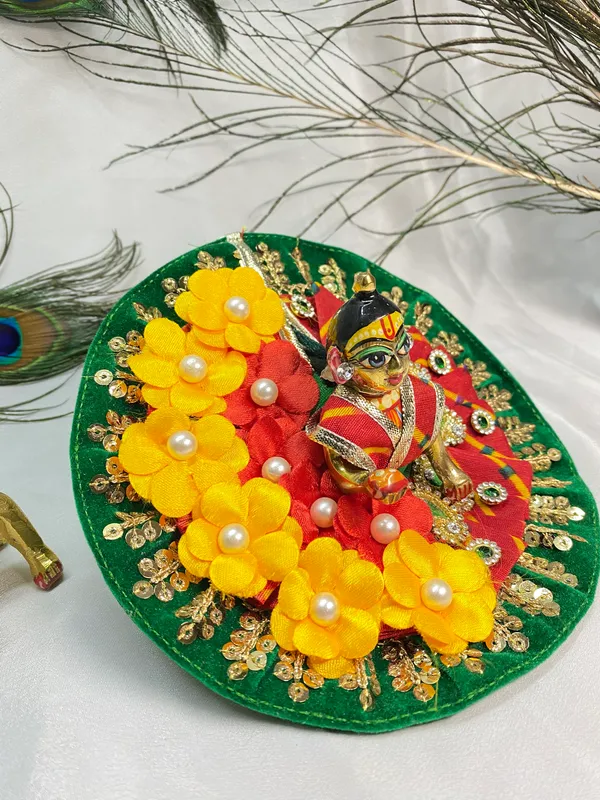 Laddu_Gopal_Floral_Dress_With_Pagdi