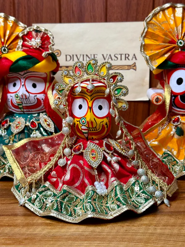 jagannath dress design Jagannath Baldev Shubhadra Very Heavy Dress Available in All Size ,  Jagannath Embrodery Dress ,work Dress Golden Blue Jagannath Dress Made