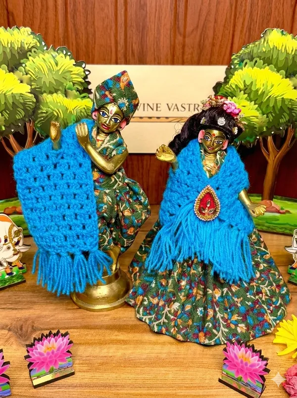 Blue_Green_Woolen_Radha_Krishna_Poshak_(with_Pagdi_&_2_Shawls)