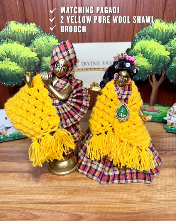Multicolor_Check_Radha_Krishna_Poshak_(with_Pagdi_&_2_Shawls)