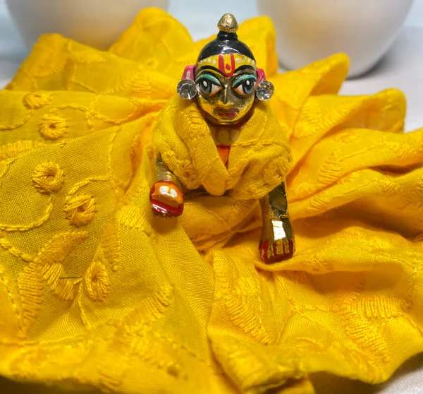 Laddu_Gopal_Yellow_Chikankari_Cotton_Dress