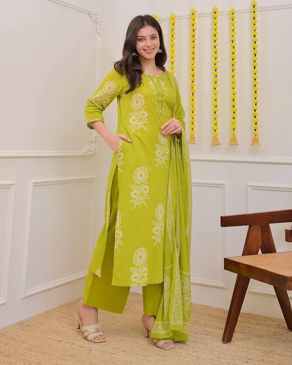 Light_Green__Pure_Cotton_kurta_pant_with_dupatta_set