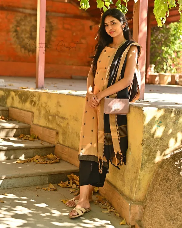 Cream_South_Pure_Cotton_Handloom_Kurta_Pant_With_Dupatta_Set_For_Women