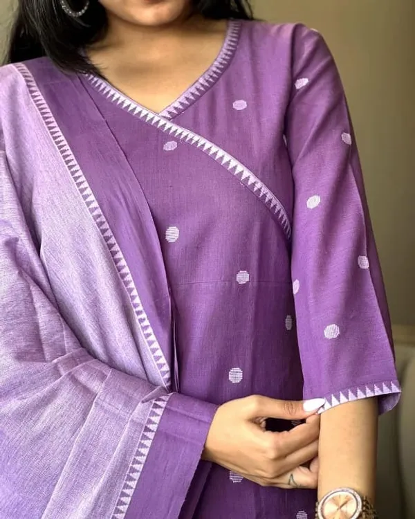 Purple_South_Cotton_Kurti_Pant_With_Dupatta_Set_For_Women