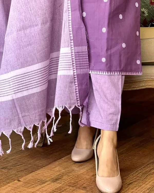 Purple_South_Cotton_Kurti_Pant_With_Dupatta_Set_For_Women