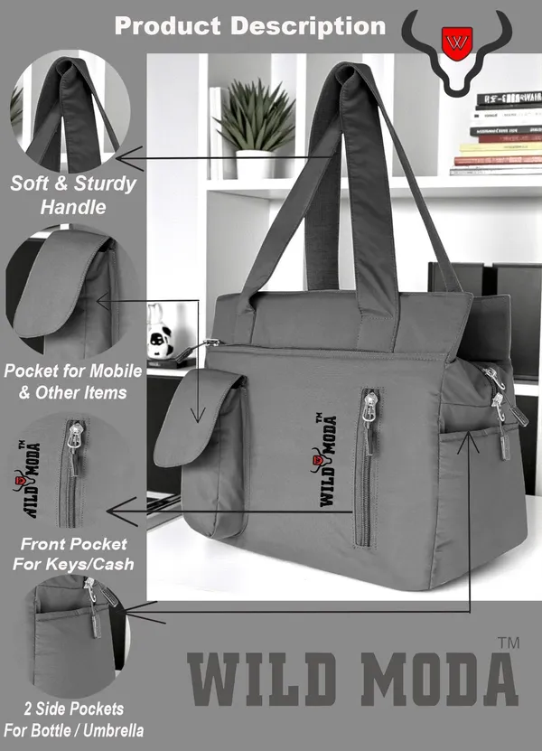 Wildmoda_Women_Grey_Shoulder_Bag