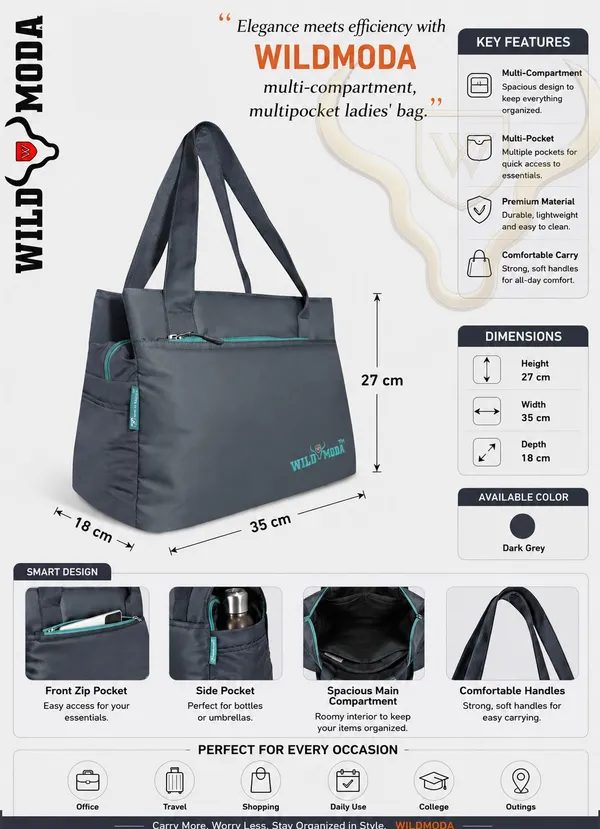 Grey_&_Blue_Polyester_Solid_Zip_Closure_Shoulder_Bag_For_Women_(27_X_35_Cm)