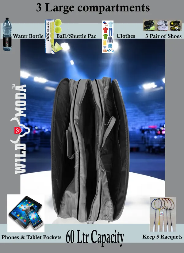 Grey_&_Black_Polyester_Badminton_Bag_For_Men_&_Women_(65_L)