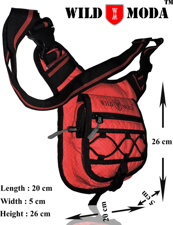 Red_Polyester_Detachable_Strap_Buckle_Closure_Cross_Body_Sling_Bag_For_Boys_&_Girls_(26_X_20_Cm)