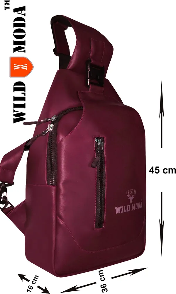 Maroon_Faux_Leather_Zipper_Closure_Sling_Bag_For_Men_&_Women_(45_X_36_X_15.748_Cm)
