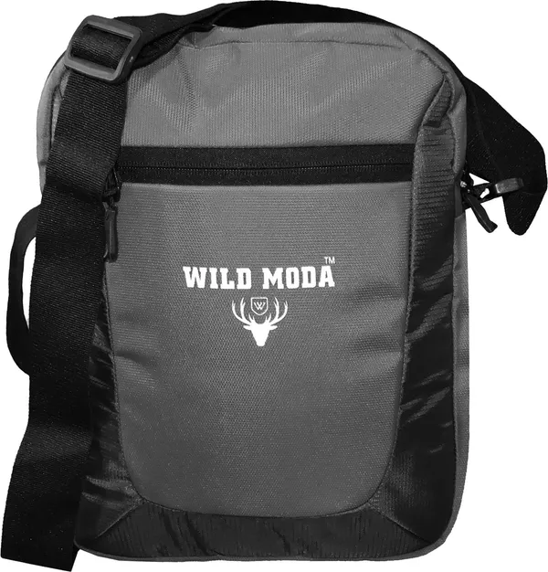 Grey_Polyester_Non-Detachable_Strap_Zipper_Closure_Multipurpose_Travel_Sling_Bag_For_Men_&_Women_(31_X_23_Cm)