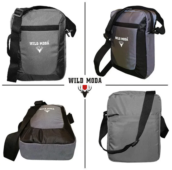 Grey_Polyester_Non-Detachable_Strap_Zipper_Closure_Multipurpose_Travel_Sling_Bag_For_Men_&_Women_(31_X_23_Cm)