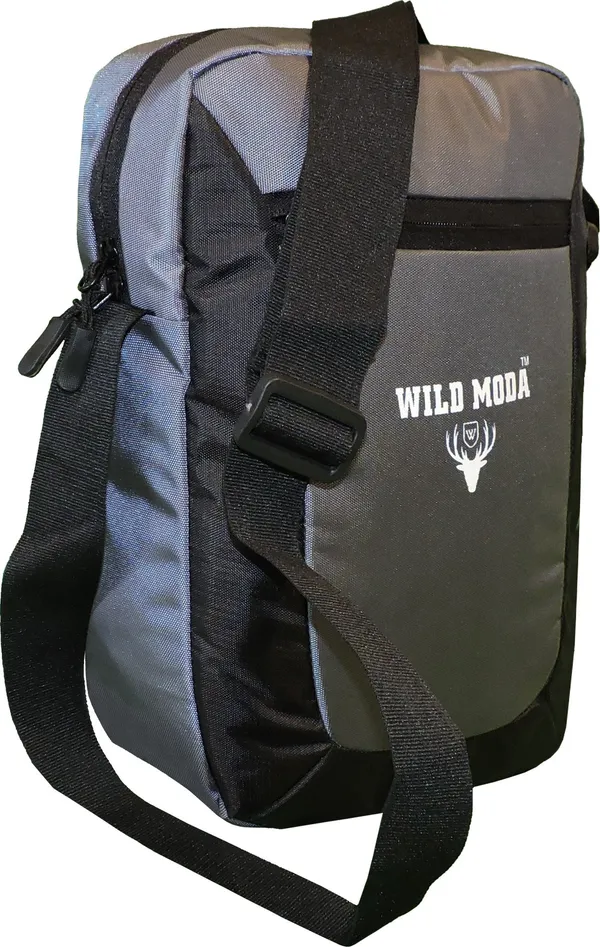 Grey_Polyester_Non-Detachable_Strap_Zipper_Closure_Multipurpose_Travel_Sling_Bag_For_Men_&_Women_(31_X_23_Cm)