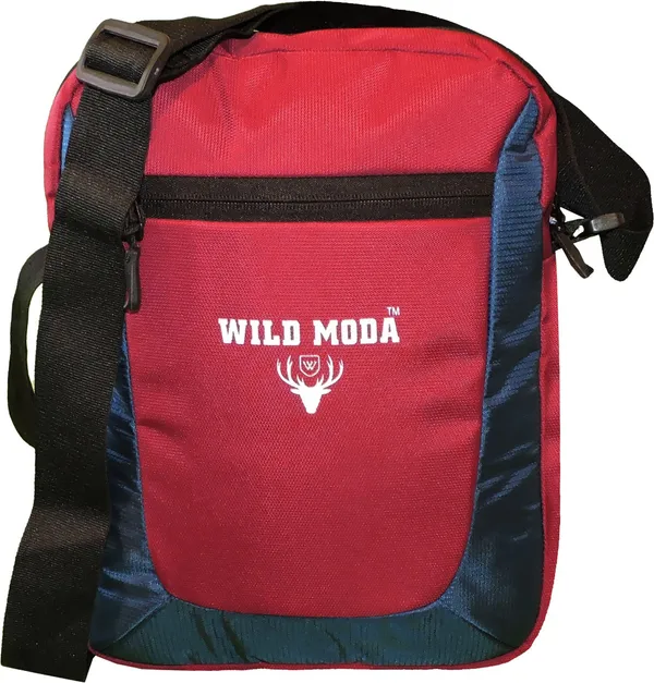Maroon_Polyester_Non-Detachable_Strap_Zipper_Closure_Multipurpose_Travel_Sling_Bag_For_Men_&_Women_(31_X_23_Cm)