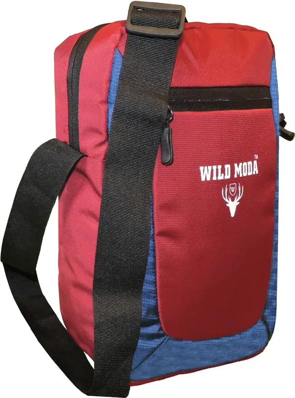 Maroon_Polyester_Non-Detachable_Strap_Zipper_Closure_Multipurpose_Travel_Sling_Bag_For_Men_&_Women_(31_X_23_Cm)