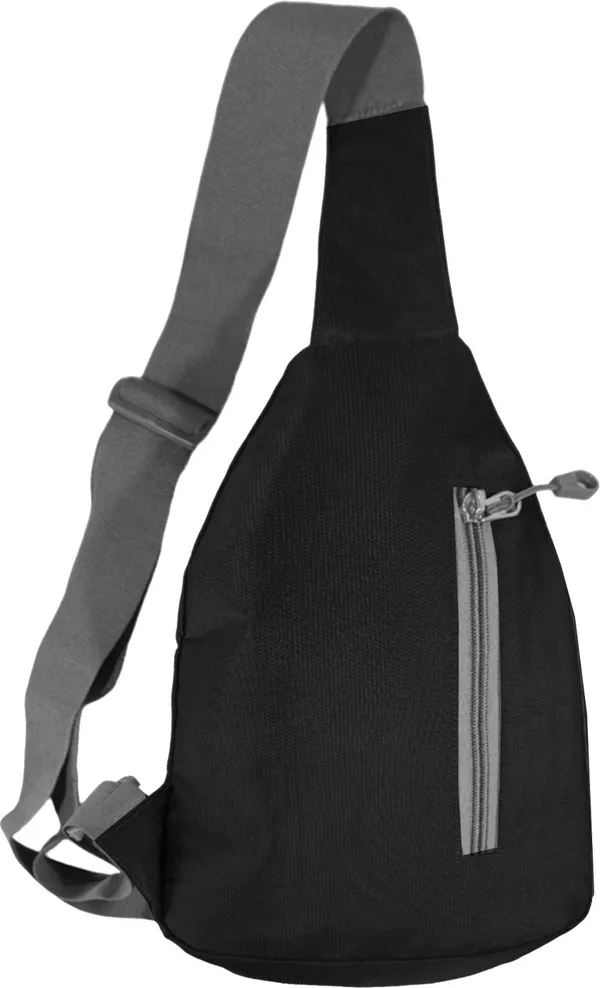 Black_Polyester_Non-Detachable_Strap_Zipper_Closure_Crossbody_Backpack_For_Men_&_Women_(30_X_22_Cm)