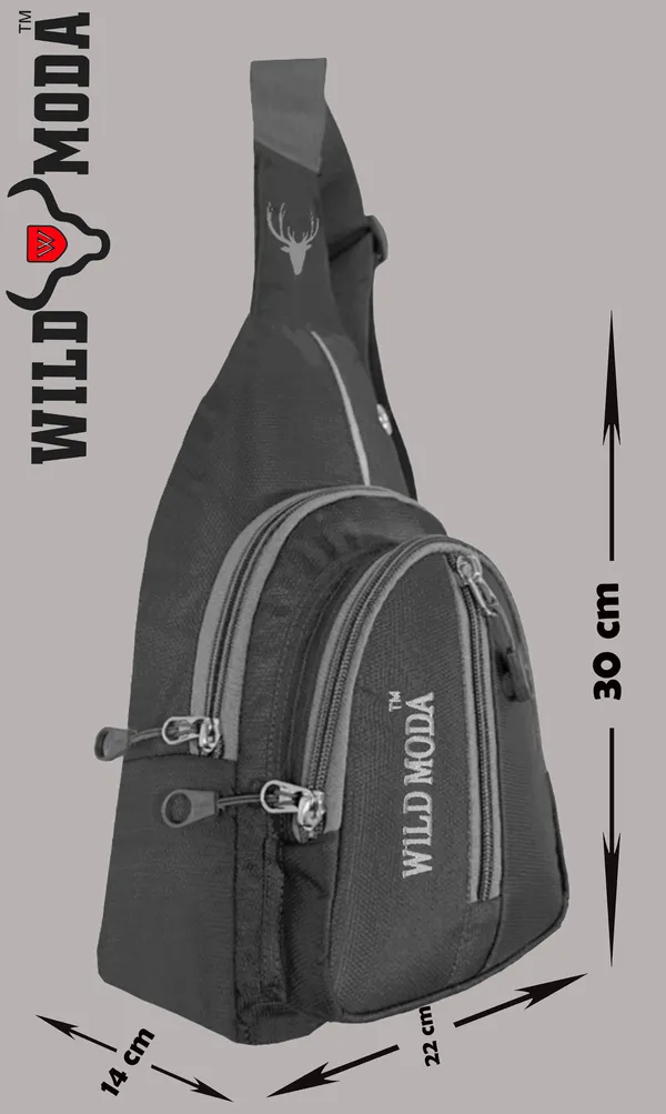 Grey_Polyester_Non-Detachable_Strap_Zipper_Closure_Crossbody_Backpack_For_Men_&_Women_(30_X_22_Cm)