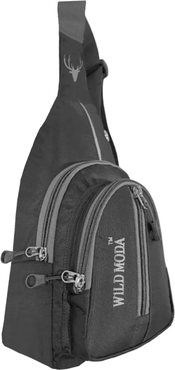 Grey_Polyester_Non-Detachable_Strap_Zipper_Closure_Crossbody_Backpack_For_Men_&_Women_(30_X_22_Cm)
