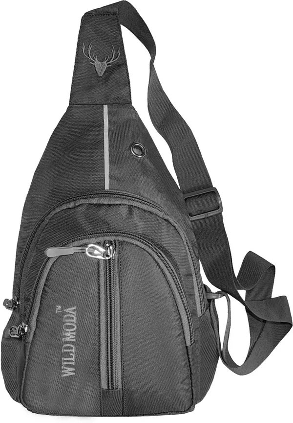 Grey_Polyester_Non-Detachable_Strap_Zipper_Closure_Crossbody_Backpack_For_Men_&_Women_(30_X_22_Cm)