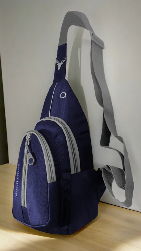 Blue_Polyester_Non-Detachable_Strap_Zipper_Closure_Crossbody_Backpack_For_Men_&_Women_(30_X_22_Cm)
