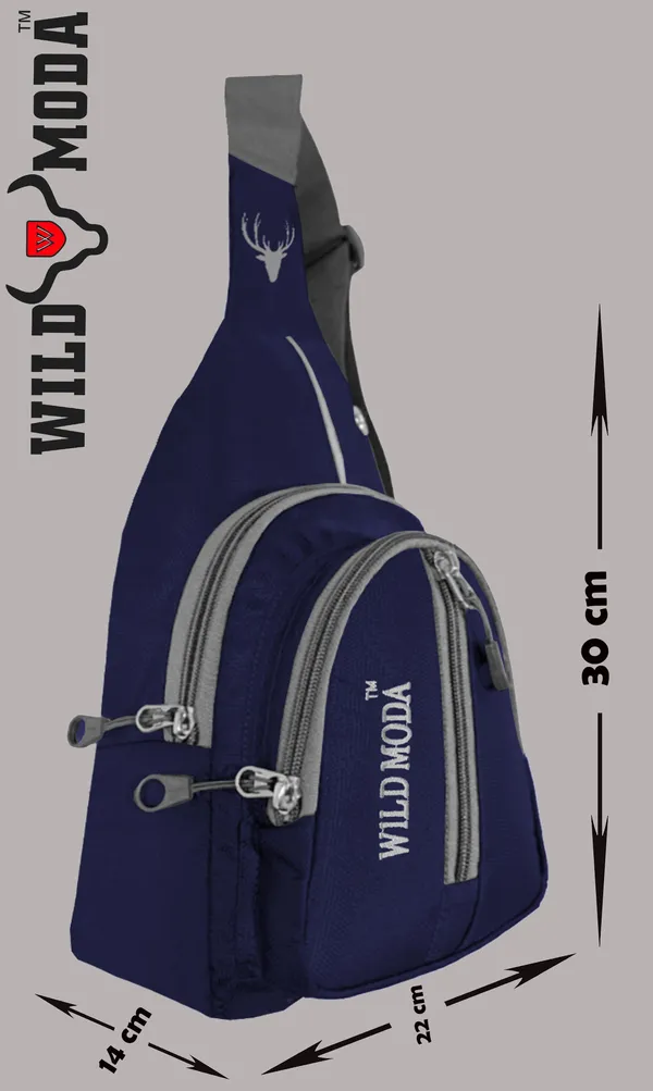 Blue_Polyester_Non-Detachable_Strap_Zipper_Closure_Crossbody_Backpack_For_Men_&_Women_(30_X_22_Cm)