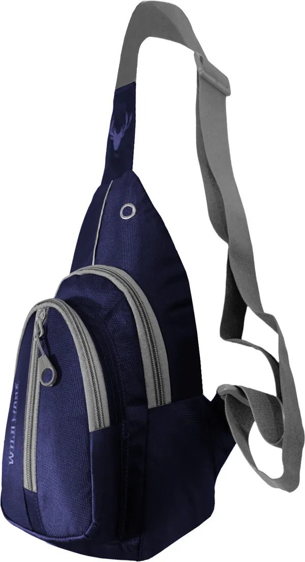 Blue_Polyester_Non-Detachable_Strap_Zipper_Closure_Crossbody_Backpack_For_Men_&_Women_(30_X_22_Cm)