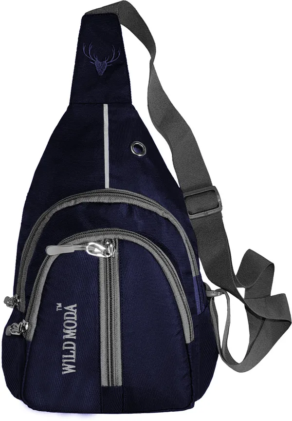 Blue_Polyester_Non-Detachable_Strap_Zipper_Closure_Crossbody_Backpack_For_Men_&_Women_(30_X_22_Cm)