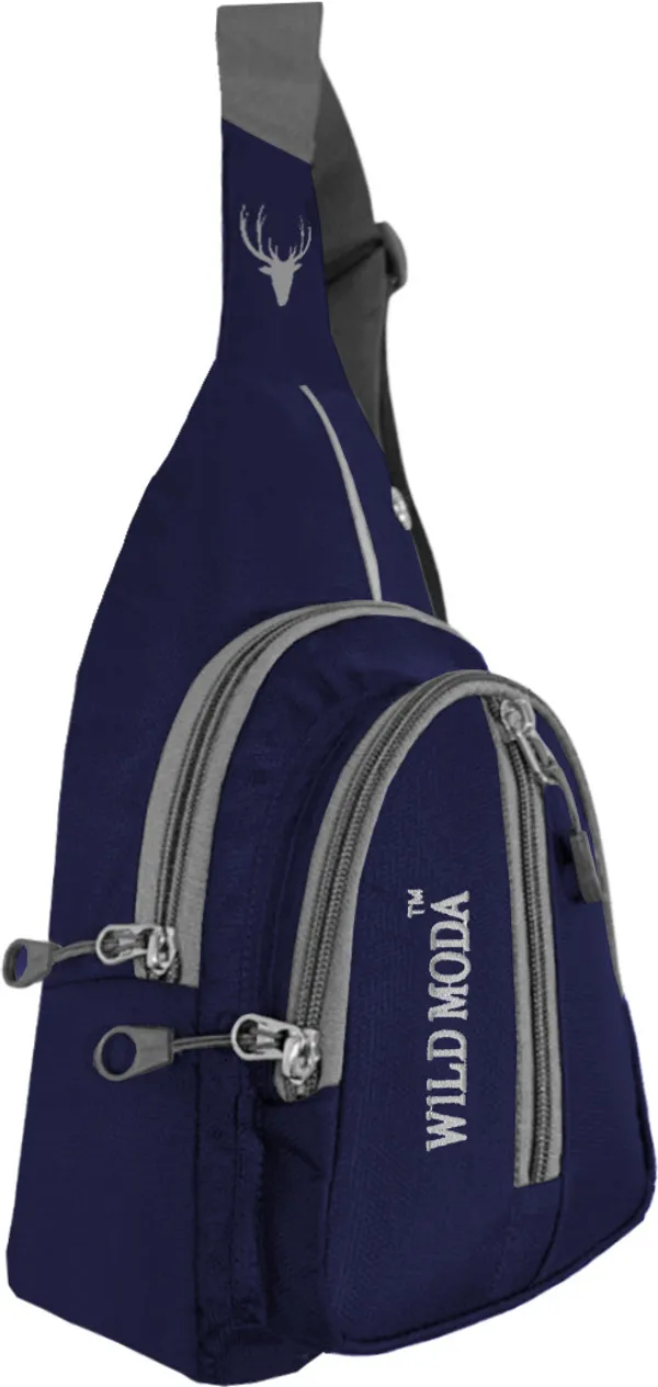 Blue_Polyester_Non-Detachable_Strap_Zipper_Closure_Crossbody_Backpack_For_Men_&_Women_(30_X_22_Cm)
