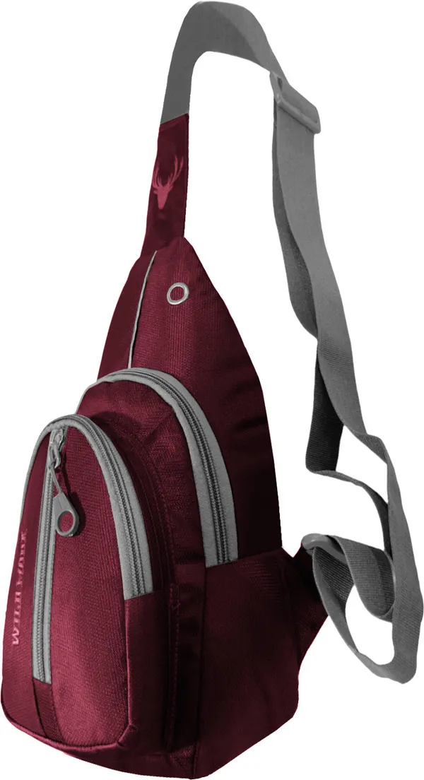 Maroon_Polyester_Non-Detachable_Strap_Zipper_Closure_Crossbody_Backpack_For_Men_&_Women_(30_X_22_Cm)