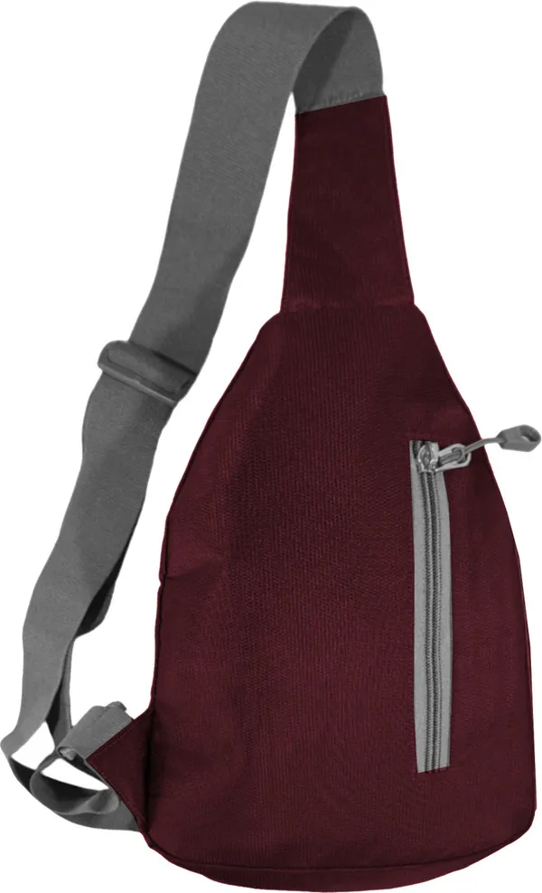 Maroon_Polyester_Non-Detachable_Strap_Zipper_Closure_Crossbody_Backpack_For_Men_&_Women_(30_X_22_Cm)