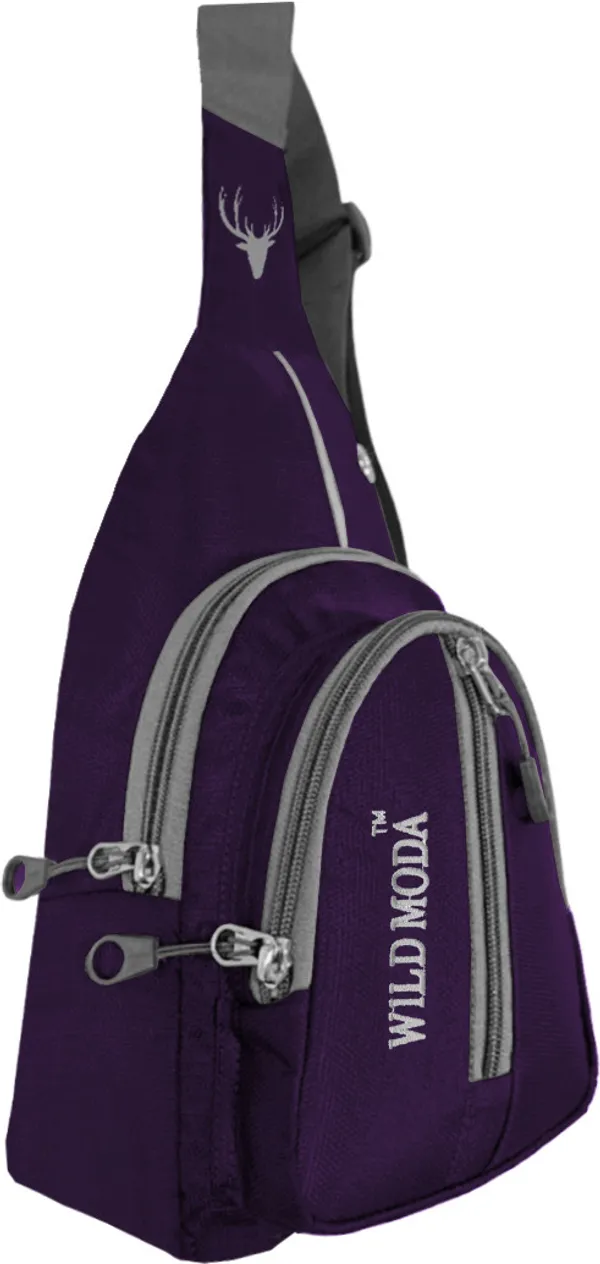 Purple_Polyester_Non-Detachable_Strap_Zipper_Closure_Crossbody_Backpack_For_Men_&_Women_(30_X_22_Cm)