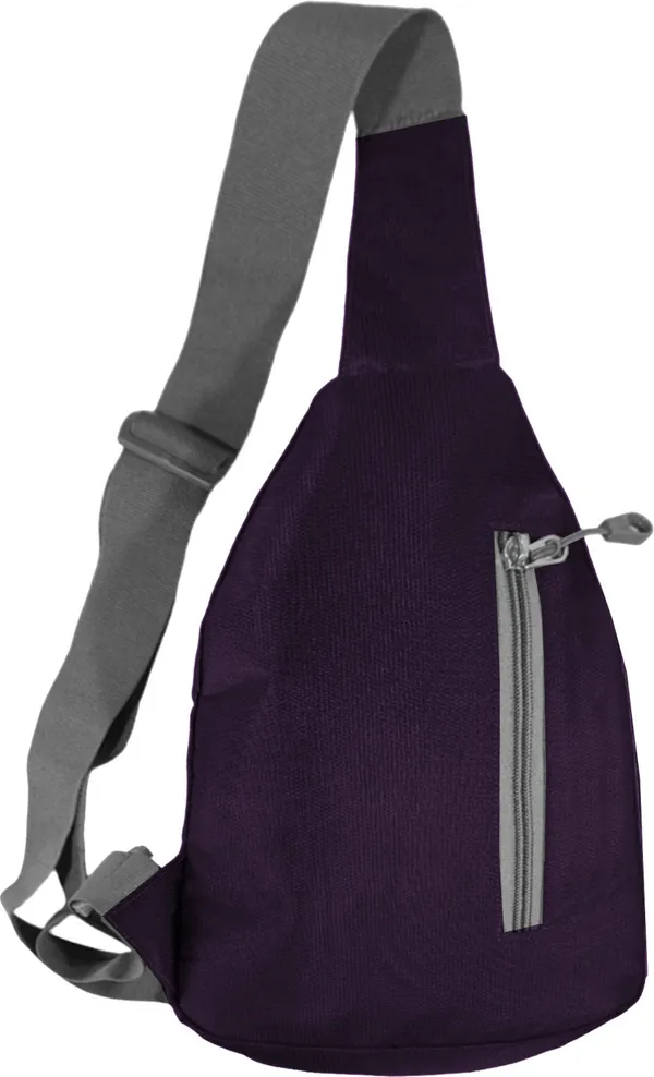 Purple_Polyester_Non-Detachable_Strap_Zipper_Closure_Crossbody_Backpack_For_Men_&_Women_(30_X_22_Cm)
