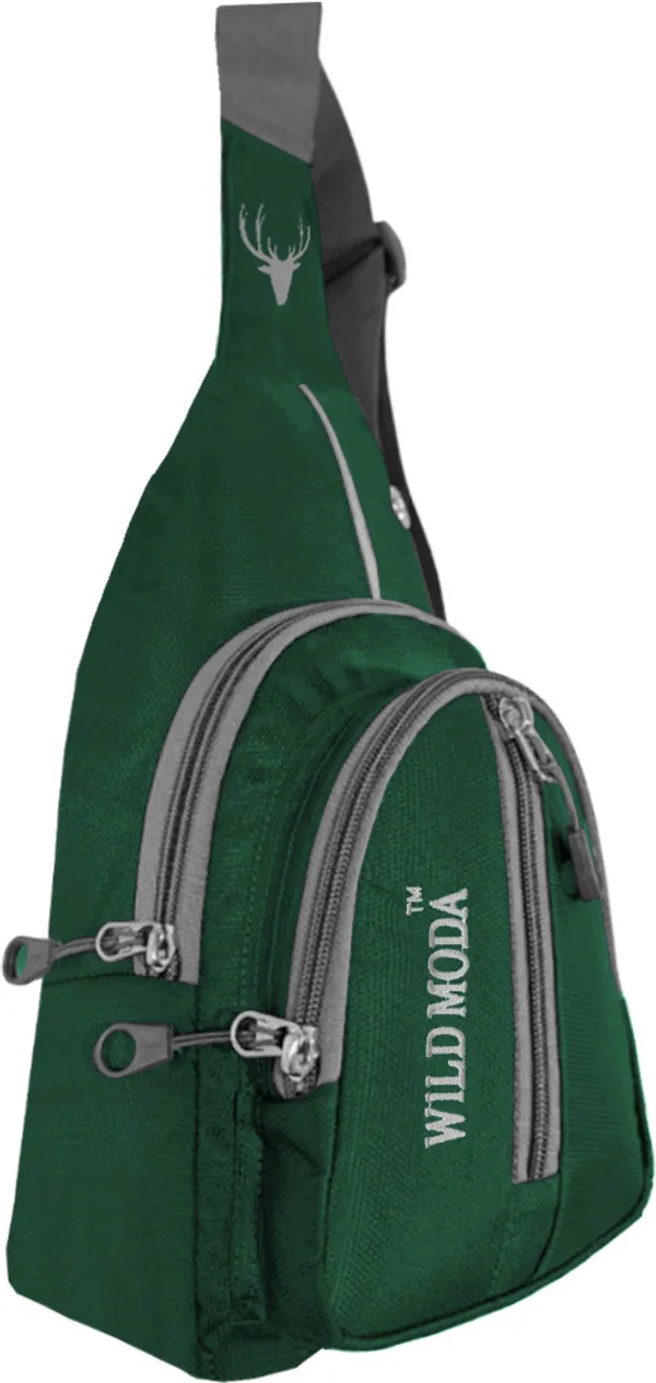 Green_Polyester_Non-Detachable_Strap_Zipper_Closure_Crossbody_Backpack_For_Men_&_Women_(30_X_22_Cm)
